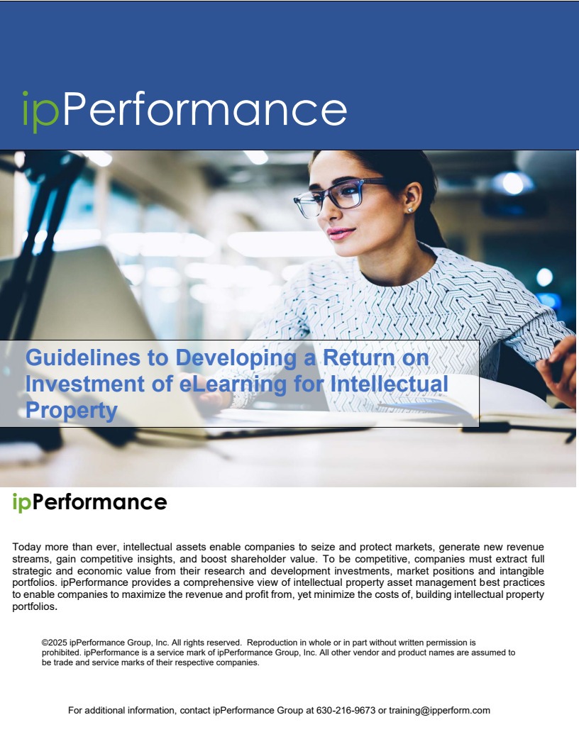 cover-roi-elearn Guidelines to Developing a ROI of eLearning for IP